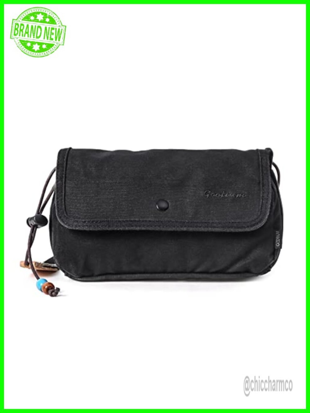 Canvas Small Crossbody Purse Leather Trim Flap Shoulder Bag EDC Pouch
